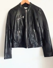 Belle veste en cuir Naf Naf noir 36