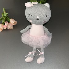 doudou peluche chat gris