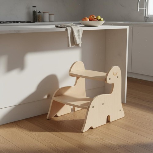 Marchepied dinosaure bois - marchepied, en