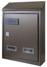 BOÎTE AUX LETTRES CITY EN FER COULEUR MARRON/OR-731.A 21x7xH30 cm 