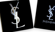 Authentique Broche YSL originale et vintage, métal argenté