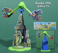 Kinder montable 1996, K96 n 72 Powerman carrousel + 1 BPZ, adhésifs posés
