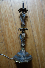 ANCIEN GRAND PIED DE LAMPE EN BRONZE DORÉ ROCAILLE
