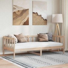 Bois de Pin Massif Lit 90x200 cm Simple Lit d'Invité Canapé-lit Salon vidaXL