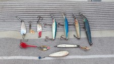 LOT ANCIENNE CUILLER PECHE RAPALA MAGNUM FLASHMER CYBELE TIGER RUBLEX MEPPS