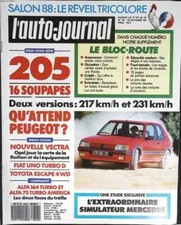 205 16 soupapes - L'auto journal - n° 18 - 1988 - revue magazine - voiture