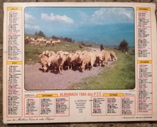 Almanach PTT 1984 carte des Hautes Pyrenees
