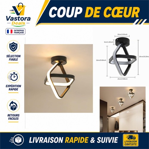 Goeco plafonnier led - plafonnier, noir