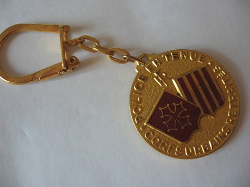 Porte clefs metal police en - porte,