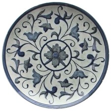 Assiette Plate Coupe Bleue