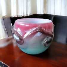 Patrick Lepage (1949). Coupe en verre soufflé à décor d'inclusions, XXe siècle