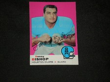 SONNY BISHOP 1969 TOPPS SIGNED AUTO CARD #88 OILERS