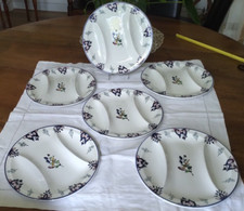 6 assiette a asperge Rouen Longwy diamètre 27cm