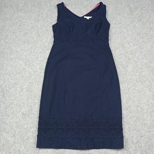 Boden Robe Ue 34 UK 8 US 4 Bleu coton Longueur Genou Droite Brodé Seville