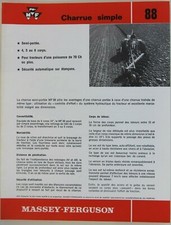 prospectus brochure agricole charrue MASSEY FERGUSON 88 tractor traktor Tracteur