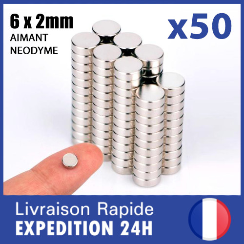 Lot 50x aimant neodyme 6mm - neodyme,