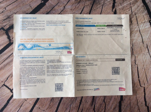 Billet train ayant - de,