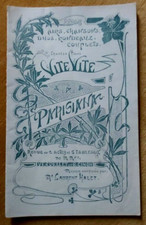Ancien Programme du PARISIANA 1901 VITE VITE Airs Chansons Duos  MAETY FLEURON