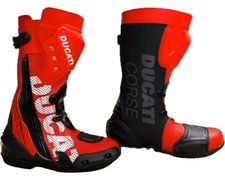 Bottes Moto Ducati Homme en Cuir Véritable Racing Route Confort Protection CE