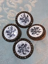 4 boutons anciens XIXe. décor