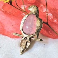 Broche Vintage Perroquet Jelly Belly 40's 50's 43x25mm Ton Or Pâle