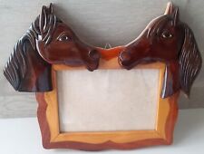 cadre pour photo taille standard avec motif en bois massif du cheval
