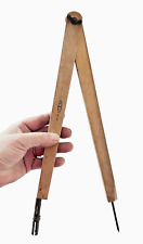 Ancien compas  porte - craie de maitre d'école en bois des années 1960