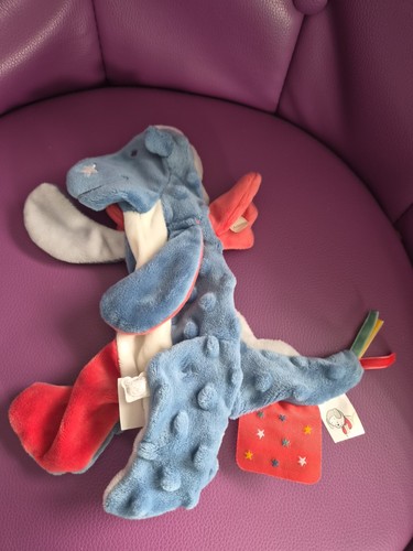 Doudou dragon bleu noukie - bleu,