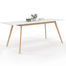 Table scandinave extensible rectangle INGA 6-10 personnes blanche 160-200 cm
