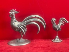 Sujet en étain massif de la collection Michel Laude " LE COQ GAULOIS " lot de 2