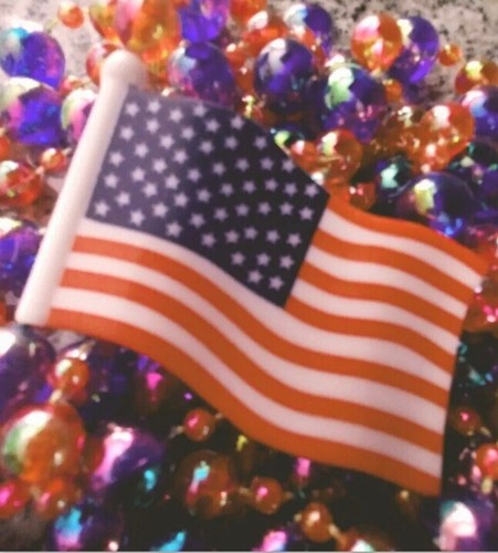 American flag necklace bead - american,