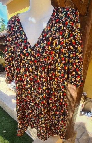 Robe fleurie noire doré - noire,