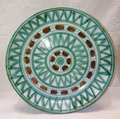 Joli plat rond ceramique - -,