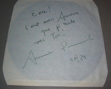 Autographe  Anna PRUCNAL sur Pochette Interne du Disque 33t Théatre de la Ville