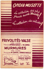 Partition accordéon guitare v. 1950 - 2 valses musette de M. CAMIA et E. BASILE