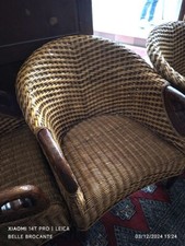 cabriolet en rotin vernis style anglais