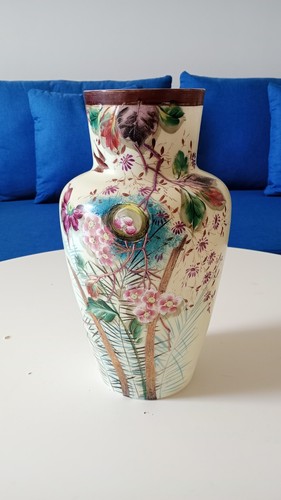 Vase opaline décor - en,