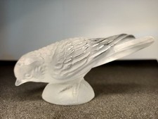 Ancienne Statuette Figurine Moineau En Cristal De Bohème.