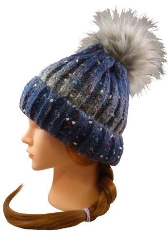Speckled ombre pompom knit - speckled,
