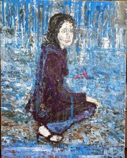 Grande peinture portrait femme - peinture,