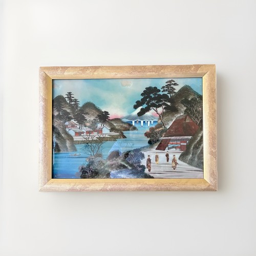 Peinture fixée sous verre - sous,