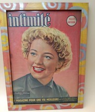 Déco vintage tableau couverture de magazine "INTIMITÉ" 1950 cadre customisé N°2