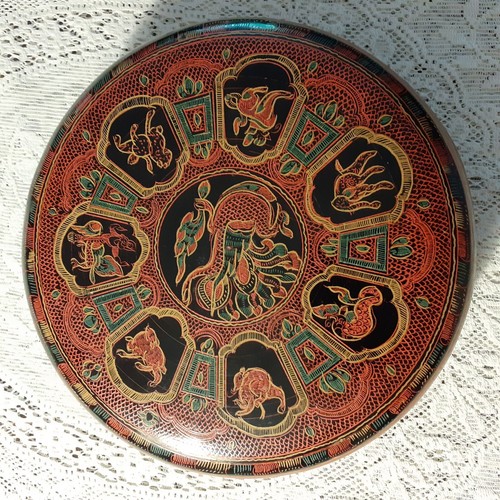 Boite ronde laque - boite, ancienne