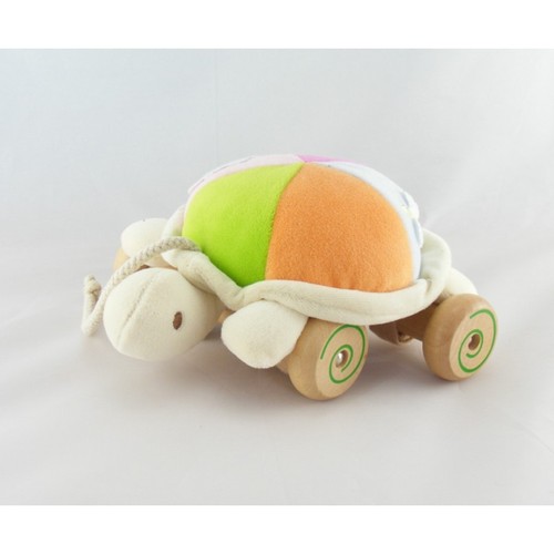 Doudou voiture tortue - roues, en