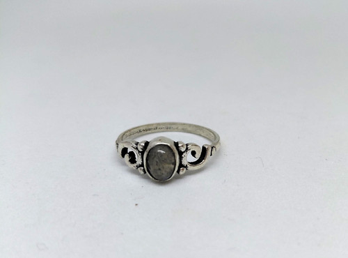 Bague pierre gris - fumé, t56