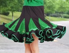 Femme Jupe Latin Salsa Tango Rumba Cha Bal Robe Danse Entraînement M-5XL