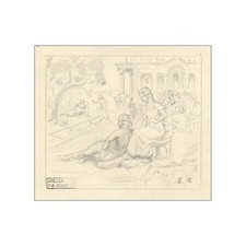 COLIN Paul-Émile - Dessin "Personnages" 12x15cm