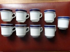 Série de neuf brulots du 19ème siècle tasse ancienne épaisses café bistrot TBE