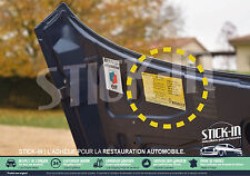 Autocollant Sticker "Batterie" Jaune Clio Williams 16S Engine Bay Moteur