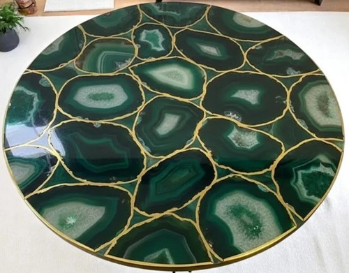Round agate stone - 12", coffee